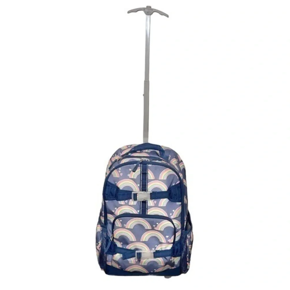 Pottery Barn Kids Mackenzie Blue Rainbow‎ Rolling Backpack